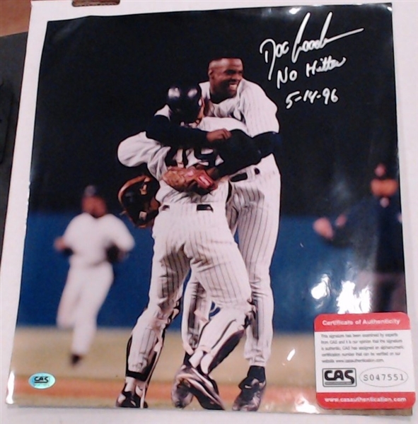 12 1/4 X 11 DWIGHT GOODEN AUTHOGRAPHED PHOTO W/ CAS COA 