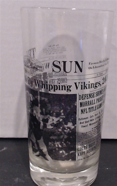 1968 BALTIMORE COLTS WESTERN DIVISION CHAMPS GLASS