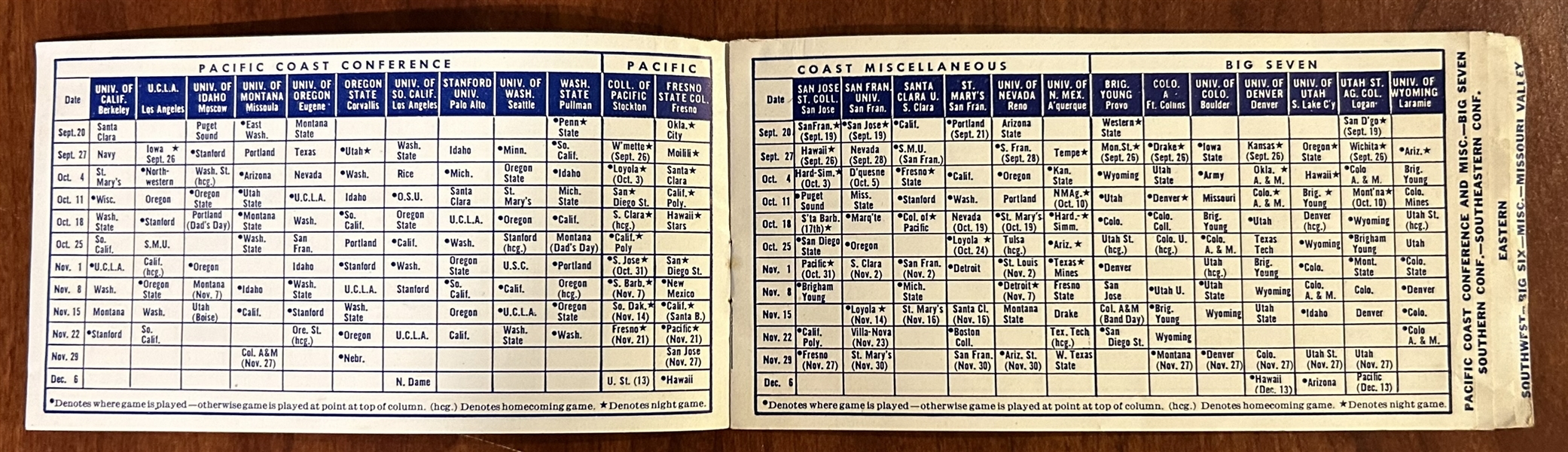 1947 FOOTBALL SCHEDULE BOOKLET w/NFL & MORE