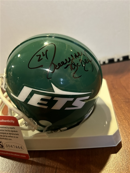 FREEMAN MCNEIL NEW YORK JETS SIGNED MINI HELMET w/COA