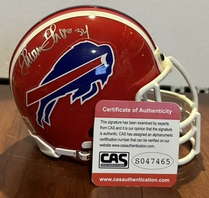 THURMAN THOMAS AUTOGRAPHED MINI HELMET w/COA