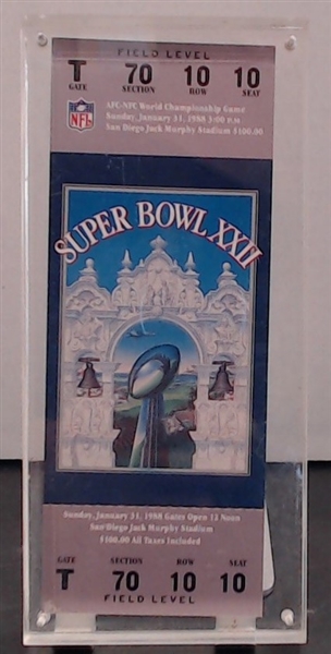 SUPER BOWL XXII REPLICA TICKET