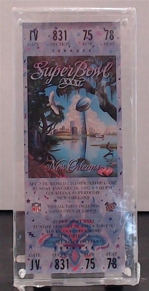 SUPER BOWL XXXI REPLICA TICKET 