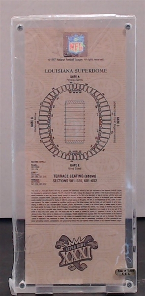 SUPER BOWL XXXI REPLICA TICKET 