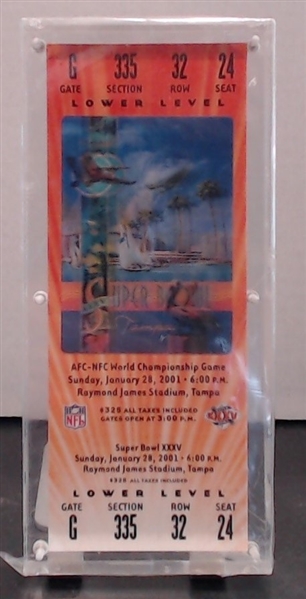 SUPER BOWL XXXV REPLICA TICKET 