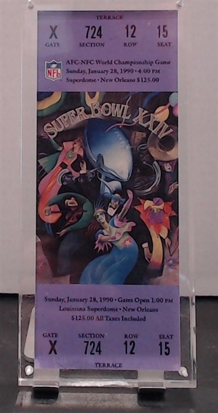 SUPER BOWL XXIV REPLICA TICKET 