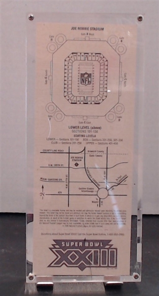 SUPER BOWL XXIII REPLICA TICKET