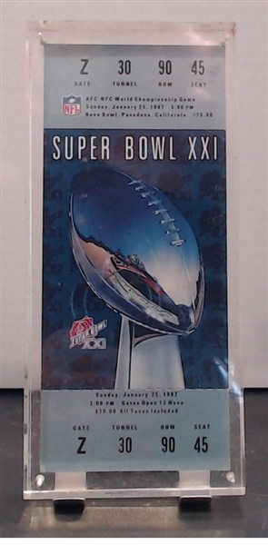 SUPER BOWL XXI REPLICA TICKET 