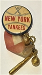 VINTAGE NEW YORK YANKEES PIN w/RIBBON & ATTACHMENTS