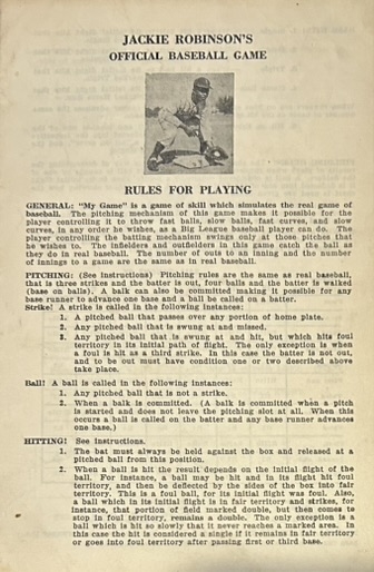 VINTAGE JACKIE ROBINSON's OFFICIAL BASEBALL GAME RULES BOOKLET-HTF