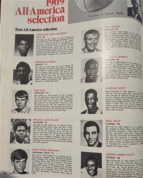 1969 CONVERSE BASKETBALL YEARBOOK w/ALCINDOR, MARAVICH & MORE!