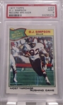 1977 TOPPS O.J. SIMPSON RECORD BREAKER PSA 9