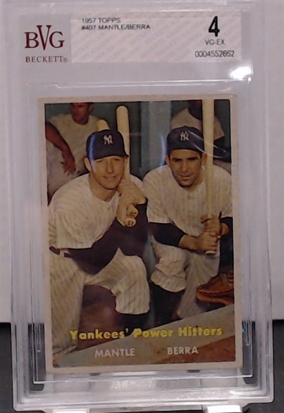 1957 TOPPS YANKEES POWER HITTERS BECKETT 4 