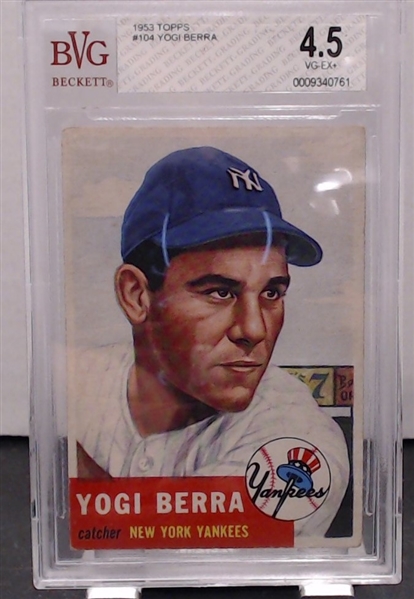 1953 TOPPS YOGI BERRA BECKETT 4.5