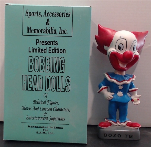 BOZO THE CLOWN SAMA BOBBING HEAD W/ COA AND BOX -RARE /1000