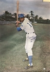 ERNIE BANKS 24" X 36" SIGNED COLOR POSTER w/JSA COA