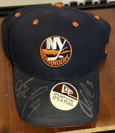 NEW YORK ISLANDERS SIGNED HAT - HAMRLLK & AUCOIN w/COA