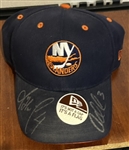 NEW YORK ISLANDERS SIGNED HAT - HAMRLLK & AUCOIN w/COA