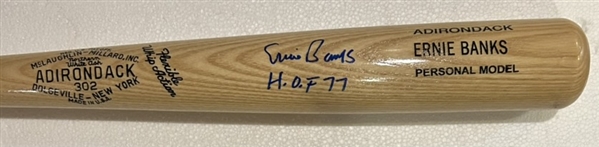 ERNIE BANKS SIGNED BASEBALL BAT w/PSA