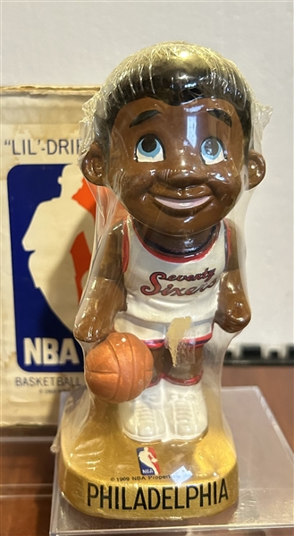 60's PHILADELPHIA SEVENTY-SIXERS LIL DRIBBLER -SEALED w/BOX