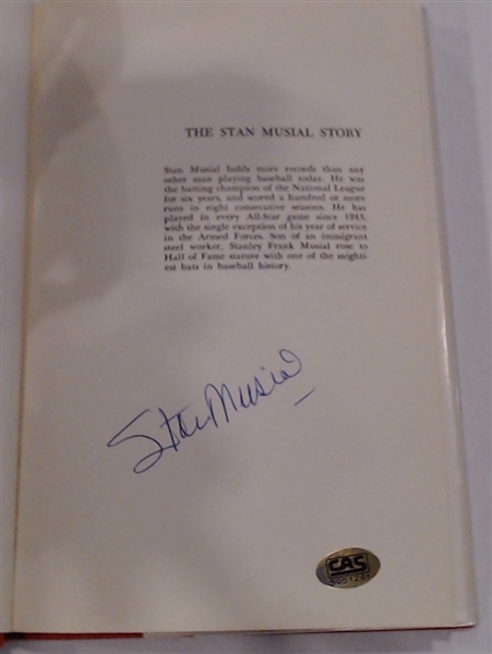 STAN MUSIAL  AUTOGRAPHED BOOK W/CAS COA