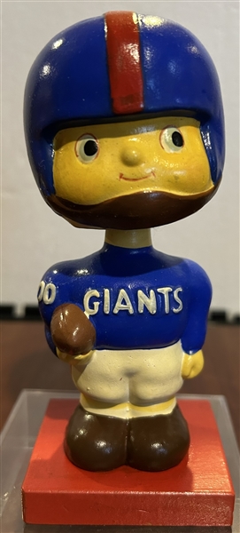 60's NEW YORK GIANTS WOOD BASE BOBBING HEAD 