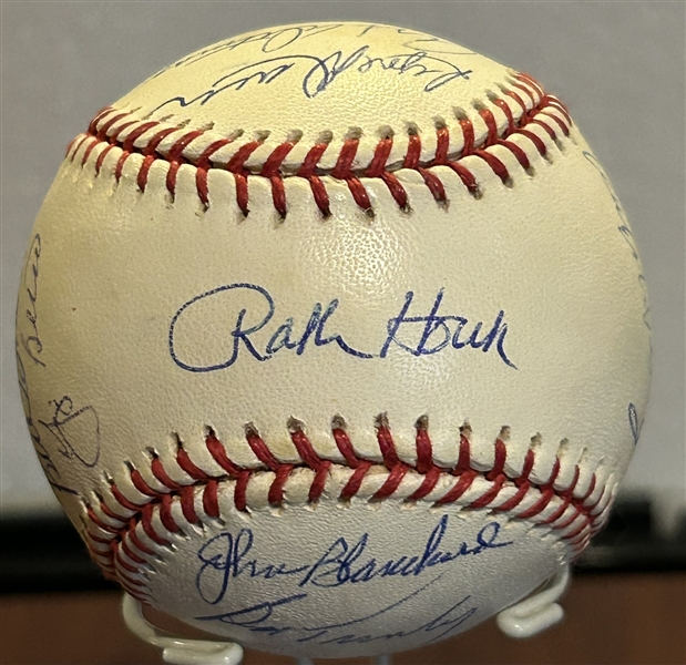 1961 NEW YORK YANKEES TEAM SIGNED BASEBALL - 17 SIGNATURES w/LOA