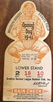 1941 BROOKLYN DODGERS "OPENING DAY" TICKET STUB