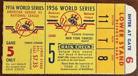 1956 WORLD SERIES TICKET STUB- GAME 5- LARSENs PERFECT GAME