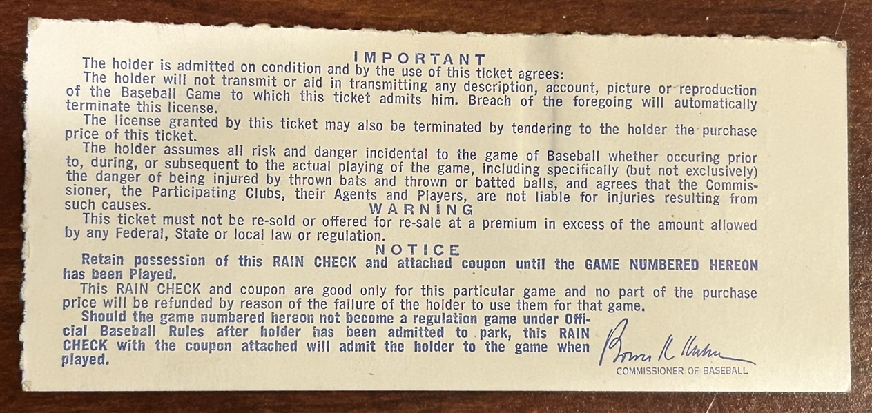 1969 WORLD SERIES TICKET STUB - GAME 5- METS CLINCH