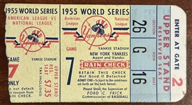 1955 WORLD SERIES TICKET STUB- GAME 7 - DODGERS CLINCH