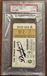 1956 WORLD SERIES TICKET STUB- GAME 6 - ROBINSONS LAST EVER HIT-w/PSA