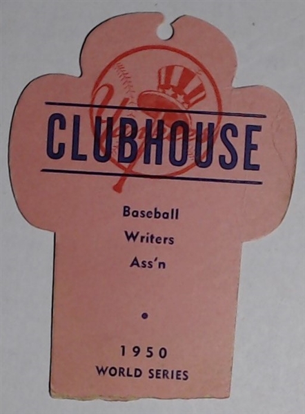 1950 WORLD SERIES PRESS PASS YANKEES VS PHILLIES