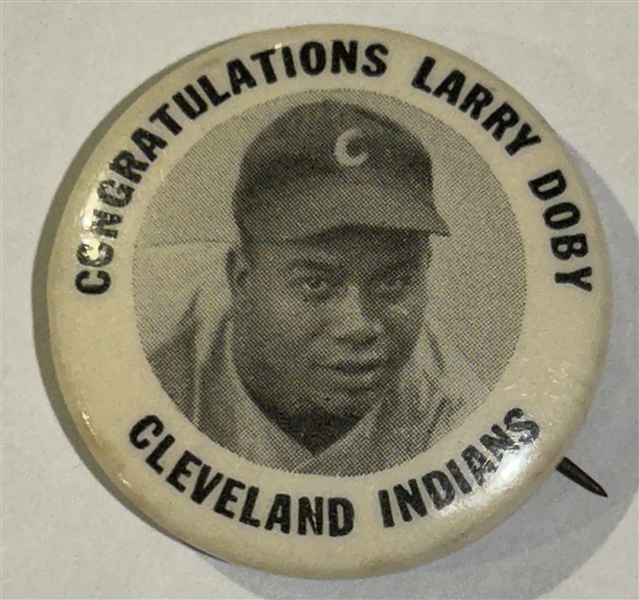 VINTAGE 1947 CONGRATULATIONS LARRY DOBY PIN