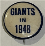 VINTAGE NEW YORK GIANTS "GIANTS IN 1948" PIN