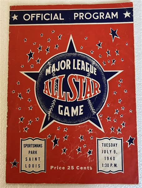 1940 MLB ALL-STAR GAME PROGRAM @ ST LOUIS