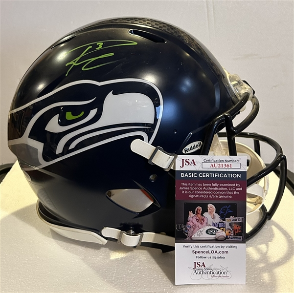 RUSSELL WILSON SIGNED FULL SIZE SEATTLE SEAHAWKS HELMET w/JSA COA