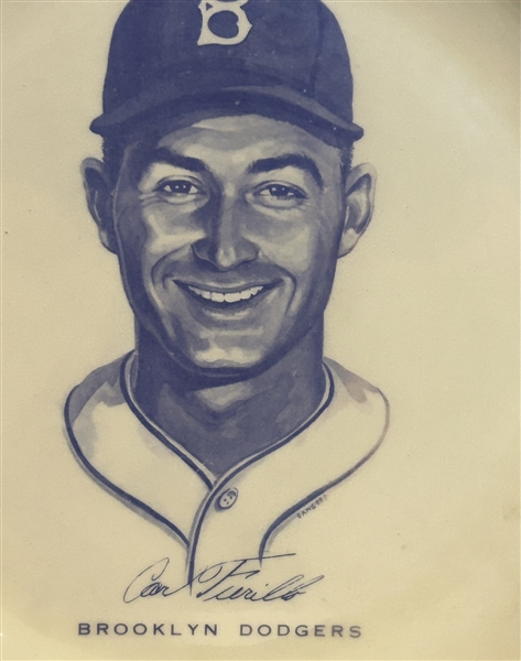 50's BROOKLYN DODGERS CARL FURILLO PORTRAIT PLATE- RARE!