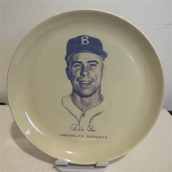 50's BROOKLYN DODGERS PEE WEE REESE PORTRAIT PLATE- RARE!