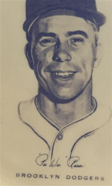 50's BROOKLYN DODGERS PEE WEE REESE PORTRAIT PLATE- RARE!