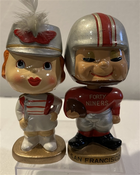 60's SAN FRANCISCO FORTY-NINERS KISSING PAIR BOBBING HEADS