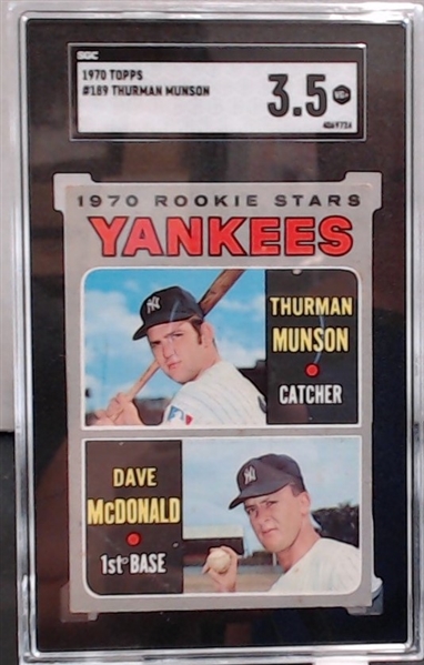 1970 TOPPS THURMAN MUNSON (RC) SGC 3.5