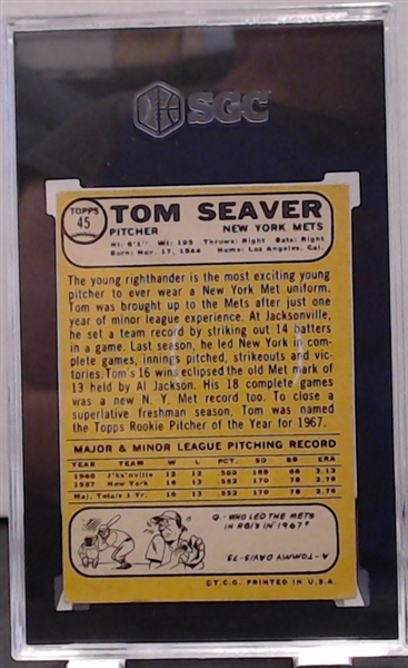 1968 TOPPS TOM SEAVER SGC 4