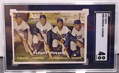 1957 TOPPS DODGERS SLUGGERS SGC 4