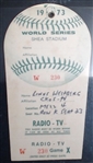 1973 WORLD SERIES PRESS PASS