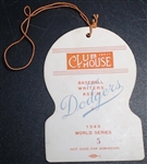 1949 WORLD SERIES CLUB HOUSE PASS