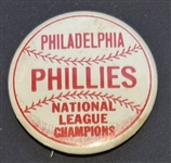 VINTAGE PHILADELPHIA PHILLIES PIN- 1950 NATIONAL LEAGUE CHAMPIONS