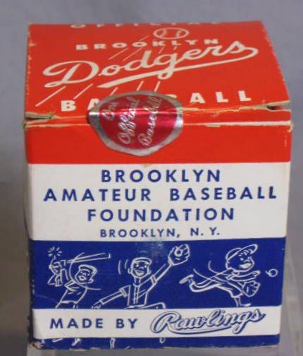 40's/50's OFFICIAL BROOKLYN DODGERS BASEBALL w/BOX