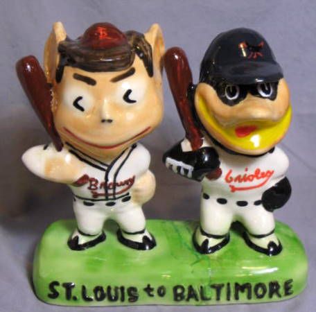 50's ST. LOUIS BROWNS/ BALTIMORE ORIOLES GIBBS-CONNER STATUE