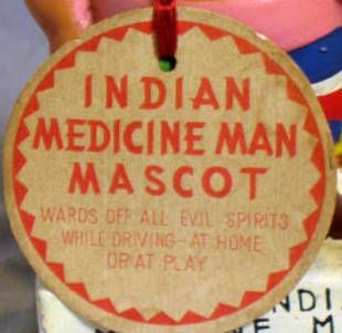 60's INDIAN MEDICINE MAN BOBBING HEAD w/TAG